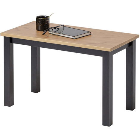 Tavolino da salotto in legno Massello con finiture Nere - 75 x 38 x 45 h. cm
