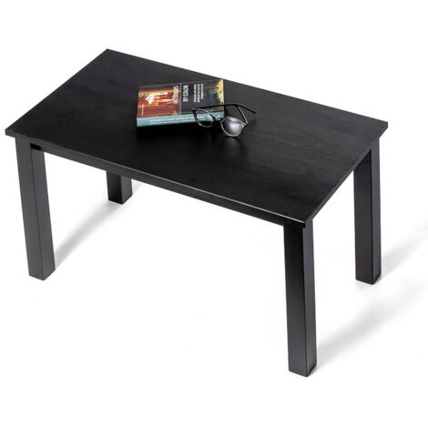 Tavolino da salotto in legno Massello verniciata Nero - 75 x 38 x 45 h. cm