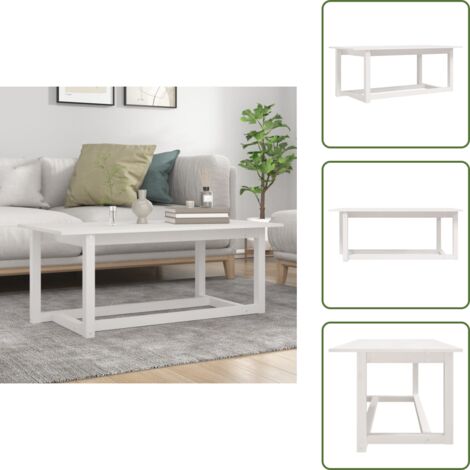 Tavolino da salotto in legno - vidaXL Tavolino da Salotto Bianco 110x55x45 cm Legno Massello di Pino -