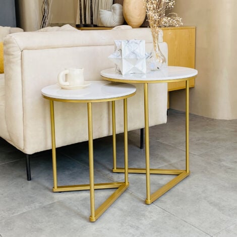 Tavolino marmo e oro cm diametro 42h.60 nuovo art.52058 consegna  gratuita