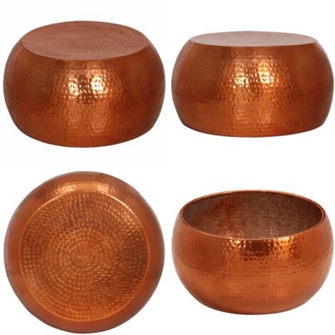 Tavolino da Salotto in Ottone Ø55x28 cm in Alluminio - Tavolino in ottone - Tavolino moderno