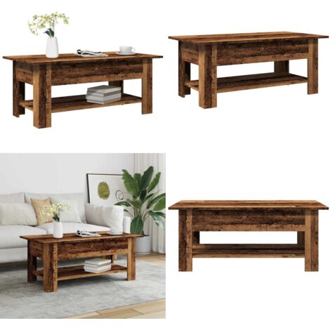 Tavolino da Salotto Legno Antico 102x55x42 cm Legno Multistrato - Tavolo in legno - Tavolo in truciolato