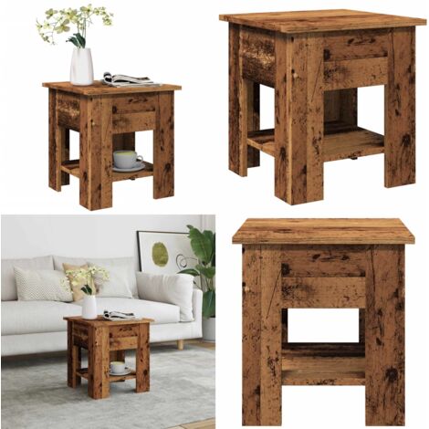 Tavolino da Salotto Legno Antico 40x40x42 cm Legno Multistrato - Tavolo in legno - Tavolino in truciolato