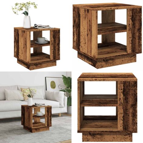 Tavolino da Salotto Legno Antico 40x40x43 cm Legno Multistrato - Tavolo in legno - Tavolino in truciolato