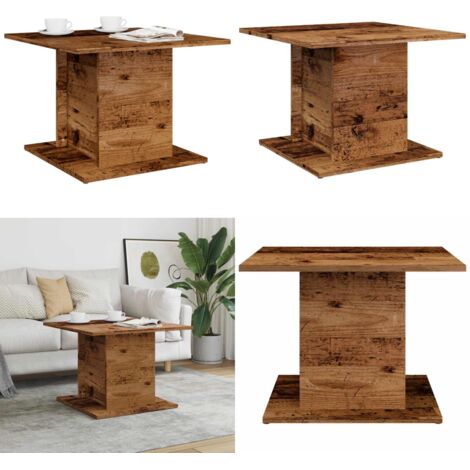 Tavolino da Salotto Legno Antico 55,5x55,5x40 cm in Truciolato - Tavolo in truciolato - Tavolo in legno antico