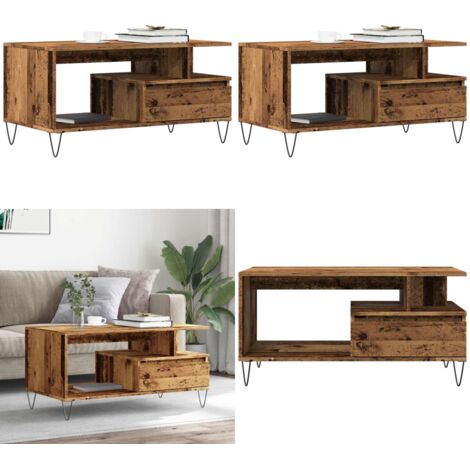 Tavolino da Salotto Legno Antico 90x49x45 cm Legno Multistrato - Tavolo in legno - Tavolo in truciolato