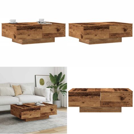 Tavolino da Salotto Legno Antico 90x60x31 cm Legno Multistrato - Tavolino in legno - Tavolino in truciolato
