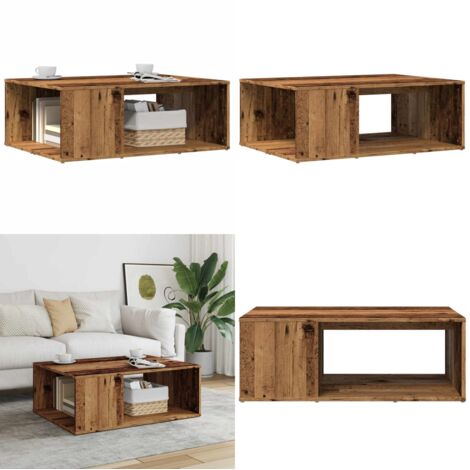 Tavolino da Salotto Legno Antico 90x67x33 cm in Truciolato - Tavolo in truciolato - Tavolino in legno antico