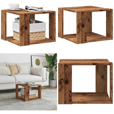 Tavolino da Salotto Legno Vecchio 40x40x30 cm Legno Multistrato - Tavolo in legno - Tavolino in truciolato