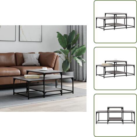 Tavolino da salotto moderno - vidaXL Tavolino da Salotto Grigio Sonoma 102x60x45cm Legno Multistrato - Tavolino da soggiorno