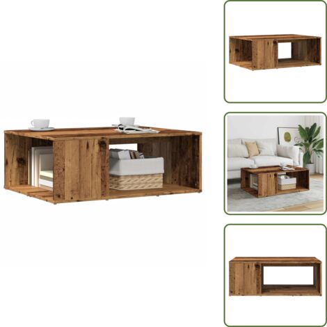 Tavolino da salotto moderno - vidaXL Tavolino da Salotto Legno Antico 90x67x33 cm in Truciolato - Tavolino con piano robusto