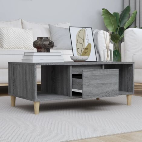 Tavolino da Salotto Moderno,Tavolino Caffè,Tavolino Consolle Grigio Sonoma 90x50x36,5 cm Legno Multistrato -BN53450