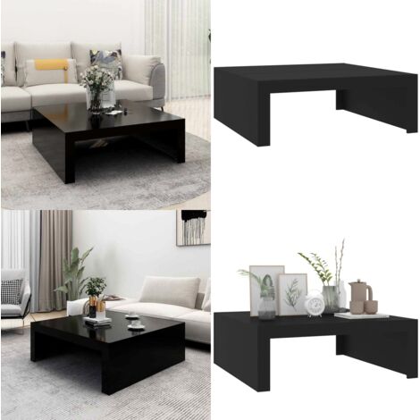Tavolino da Salotto Nero 100x100x35 cm in Truciolato - Tavolino da caffè - Tavolino in truciolato