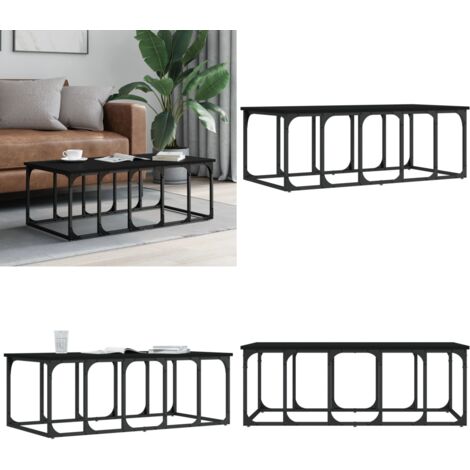 Tavolino da Salotto Nero 100x50x35,5 cm in Legno Multistrato - Tavolo da salotto - Tavolo in legno