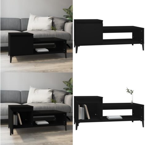 Tavolino da Salotto Nero 100x50x45 cm in Legno Multistrato - Tavolino in legno - Tavolino nero