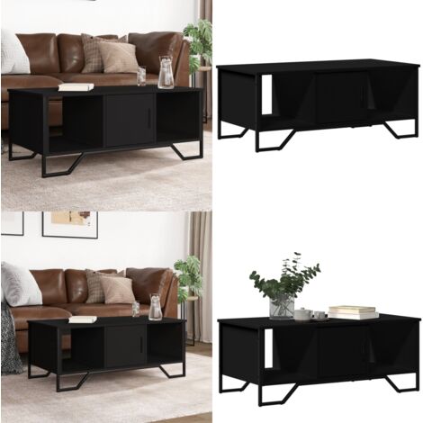 Tavolino da Salotto Nero 100x51x40 cm in Legno Multistrato - Tavolino in legno - Tavolino nero