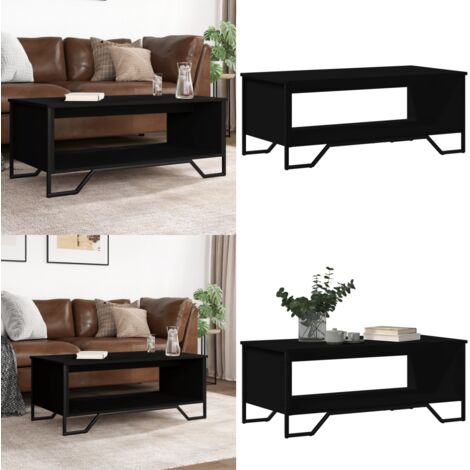 Tavolino da Salotto Nero 100x51x40 cm in Legno Multistrato - Tavolino in legno - Tavolino nero