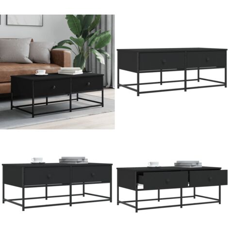 Tavolino da Salotto Nero 100x51x40 cm in Legno Multistrato - Tavolino in legno - Tavolino nero