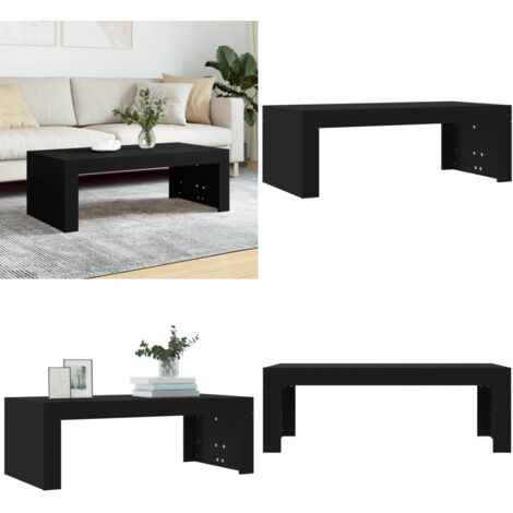 Tavolino da Salotto Nero 102x50x36 cm in Legno Multistrato - Tavolino in legno multistrato - Tavolino nero