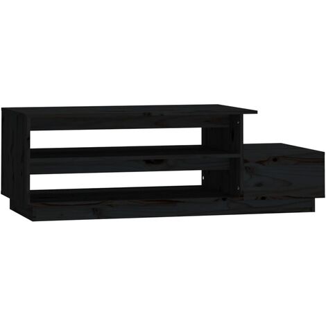 Tavolino da Salotto Nero 120x50x40,5 cm Legno Massello di Pino vidaXL