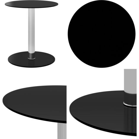 Tavolino da Salotto Nero 40 cm in Vetro Temperato - Tavolino da caffè - Tavolino in vetro temperato