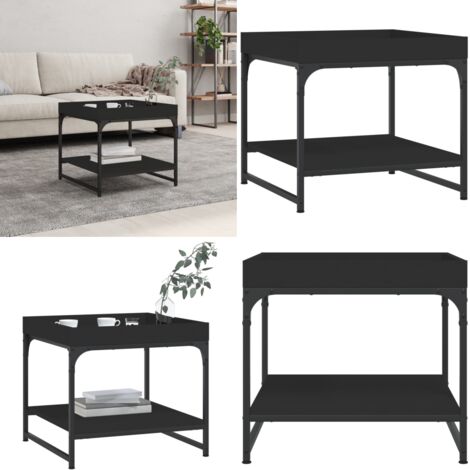 Tavolino da Salotto Nero 49,5x49,5x45 cm in Legno Multistrato - Tavolino in legno multistrato - Tavolino nero