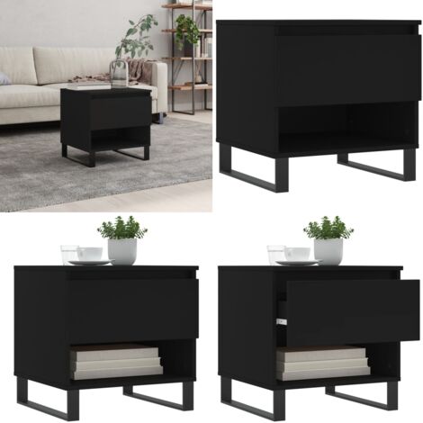 Tavolino da Salotto Nero 50x46x50 cm in Legno Multistrato - Tavolino in legno - Tavolino nero