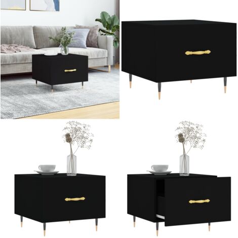 Tavolino da Salotto Nero 50x50x40 cm in Legno Multistrato - Tavolino in legno - Tavolino nero