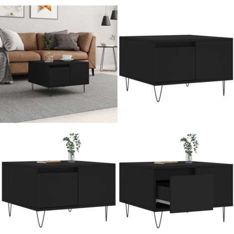 Tavolino da Salotto Nero 55x55x36,5 cm in Legno Multistrato - Tavolino in legno - Tavolino nero