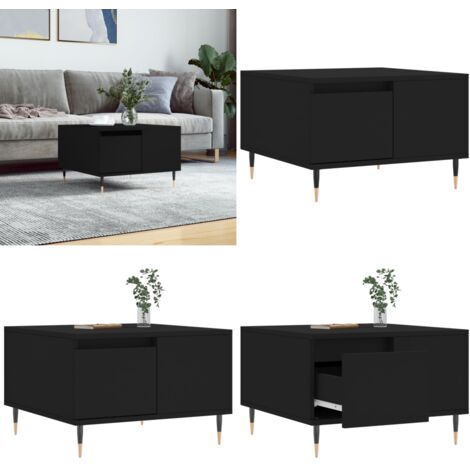 Tavolino da Salotto Nero 55x55x36,5 cm in Legno Multistrato - Tavolino in legno - Tavolino nero