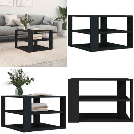 Tavolino da Salotto Nero 58x58x40 cm in Legno Multistrato - Tavolino in legno - Tavolino nero