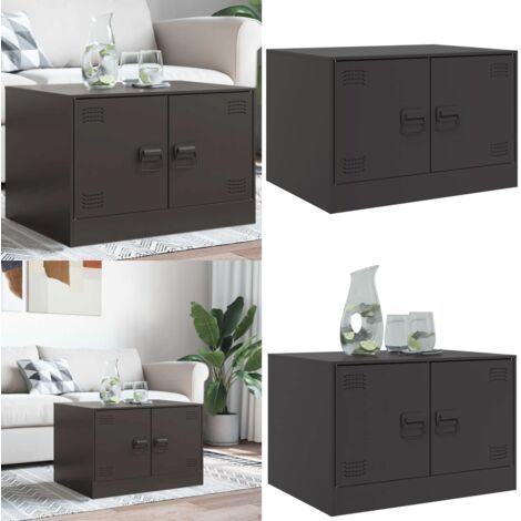 Tavolino da Salotto Nero 67x50x44 cm in Acciaio - Tavolino in acciaio - Tavolino nero