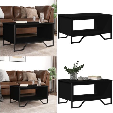 Tavolino da Salotto Nero 75x51x40 cm in Legno Multistrato - Tavolino in legno multistrato - Tavolino nero