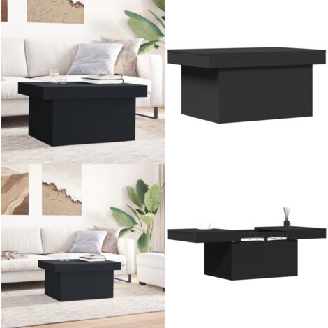 Tavolino da Salotto Nero 80x55x40 cm in Legno Multistrato - Tavolino in legno - Tavolino nero