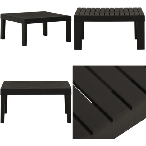 Tavolino da Salotto per Giardino in Plastica Grigio - Tavolo da giardino - Tavolo in plastica