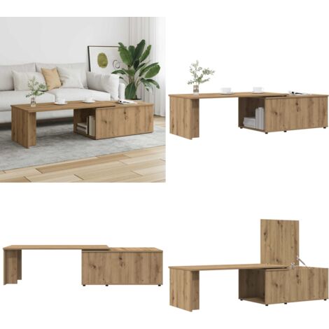 Tavolino da Salotto Rovere Artigianale 150x50x35 cm Truciolato - Tavolo in truciolato - Tavolo in legno