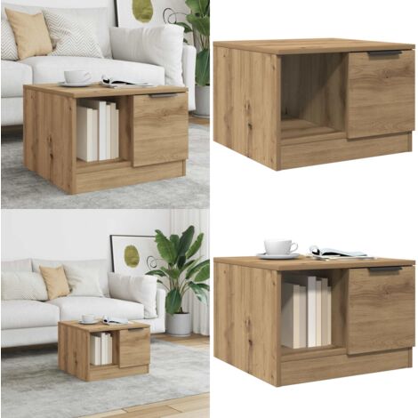 Tavolino da Salotto Rovere Artigianale 50x50x36 cm Truciolato - Tavolo in truciolato - Tavolino in legno
