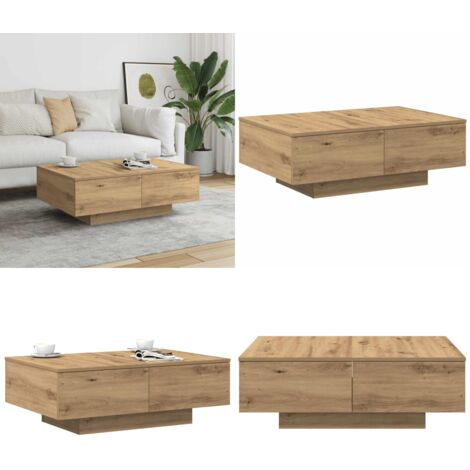 Tavolino da Salotto Rovere Artigianale 90x60x31 cm Truciolato - Tavolino in truciolato - Tavolino in legno