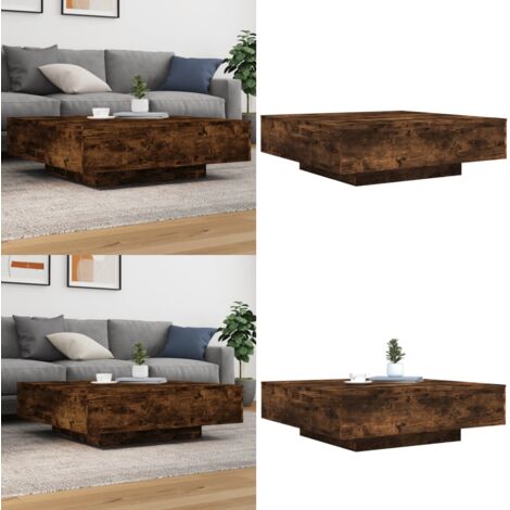 Tavolino da Salotto Rovere Fumo 100x100x31 cm Legno Multistrato - Tavolino in legno - Tavolino in legno multistrato
