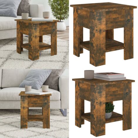 Tavolino da Salotto Rovere Fumo 40x40x42 cm Legno Multistrato - Tavolo da soggiorno - Tavolino in legno