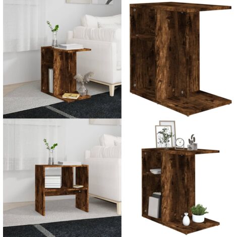 Tavolino da Salotto Rovere Fumo 50x30x50cm Legno Multistrato - Tavolino in legno - Tavolino moderno