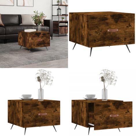 Tavolino da Salotto Rovere Fumo 50x50x40 cm Legno Multistrato - Tavolo da salotto - Tavolino in legno