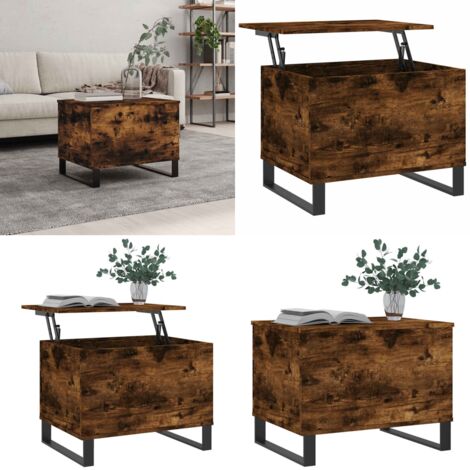 Tavolino da Salotto Rovere Fumo 60x44,5x45 cm Legno Multistrato - Tavolo da pranzo - Tavolo da lavoro