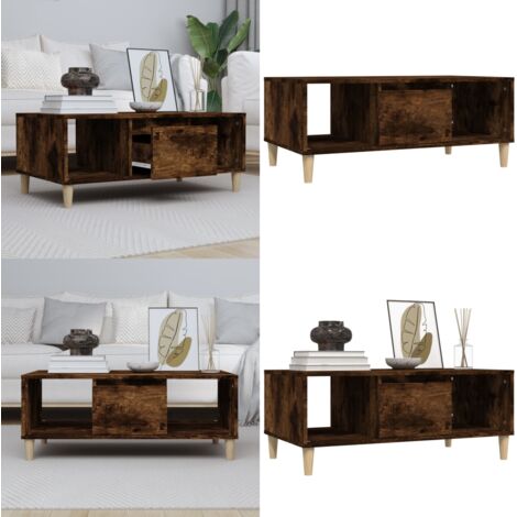 Tavolino da Salotto Rovere Fumo 90x50x36,5 cm Legno Multistrato - Tavolino in legno - Tavolino in legno multistrato