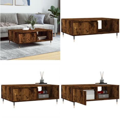 Tavolino da Salotto Rovere Fumo 90x60x35cm in Legno Multistrato - Legno multistrato - Rovere Fumo