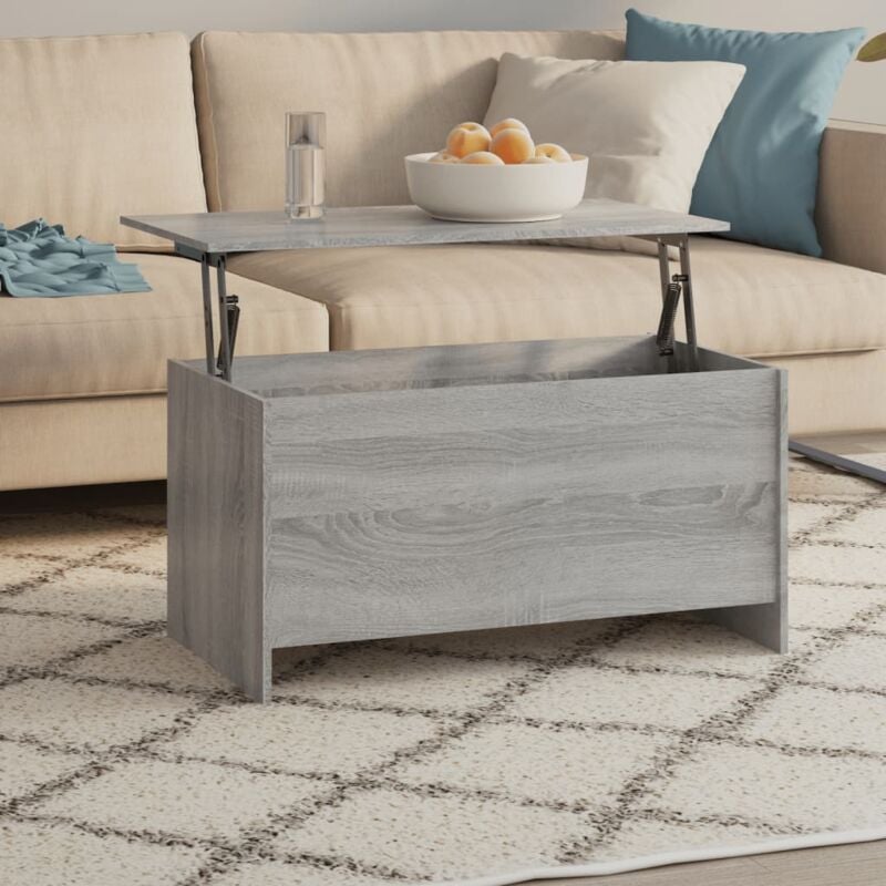 Jinlefu - Tavolino Grigio Sonoma 102x55,5x52,5 cm in Legno Multistrato