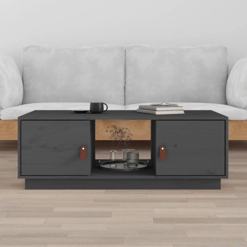 Tavolino da Salotto, Tavolino da caffè Grigio 100x50x35 cm Legno Massello di Pino vidaXL