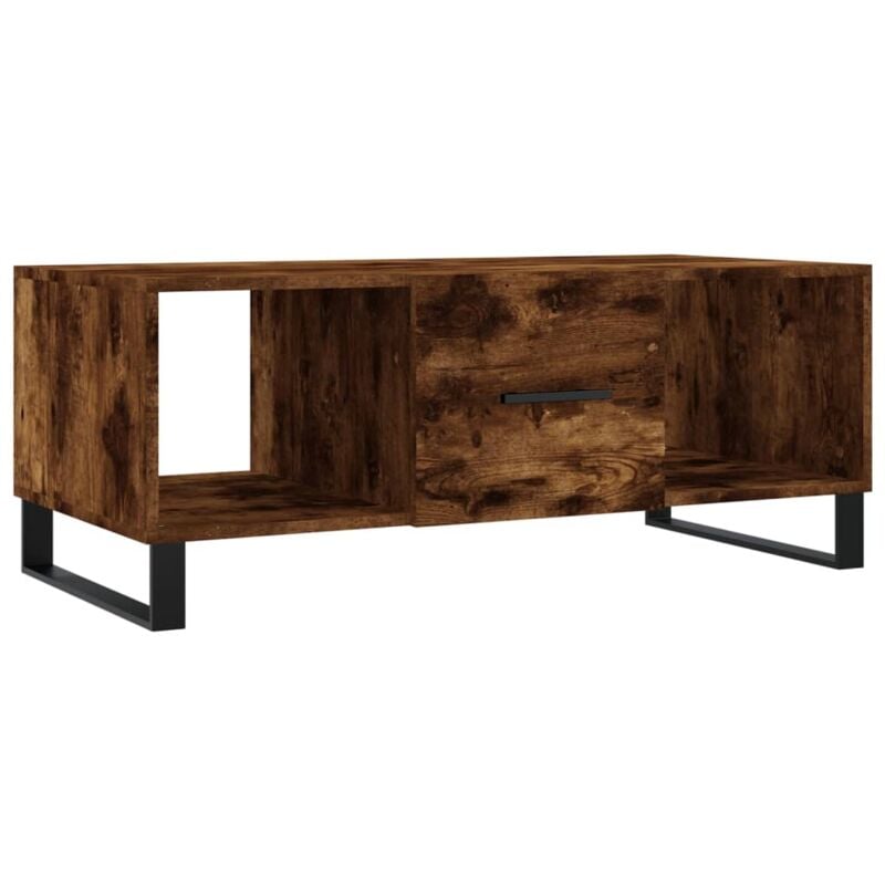 Tavolino da Salotto Rovere Fumo 102x50x40 cm Legno Multistrato vidaXL - Marrone