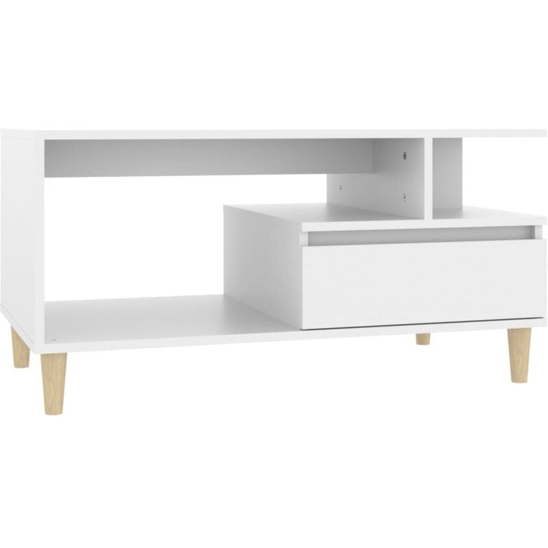 Tavolino da Salotto Bianco 90x49x45 cm in Legno Multistrato vidaXL