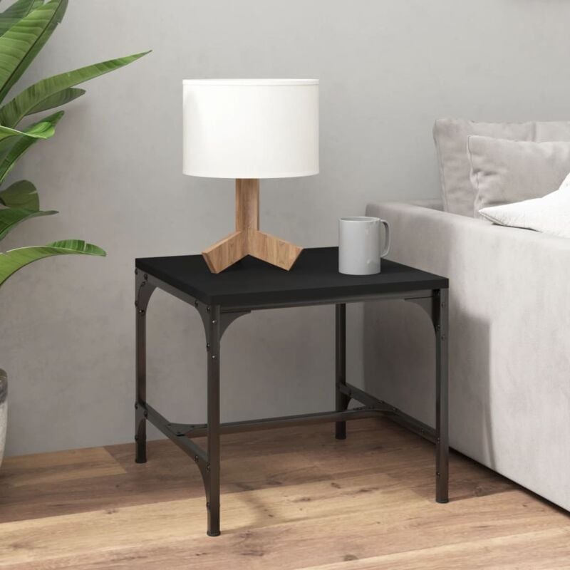 Maison du'Monde - Tavolino da Salotto Nero 50x50x35 cm in Legno - Zwart